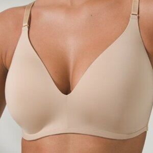 Soma Vanishing Back Wireless Bra 34DD, Warm Amber Tan